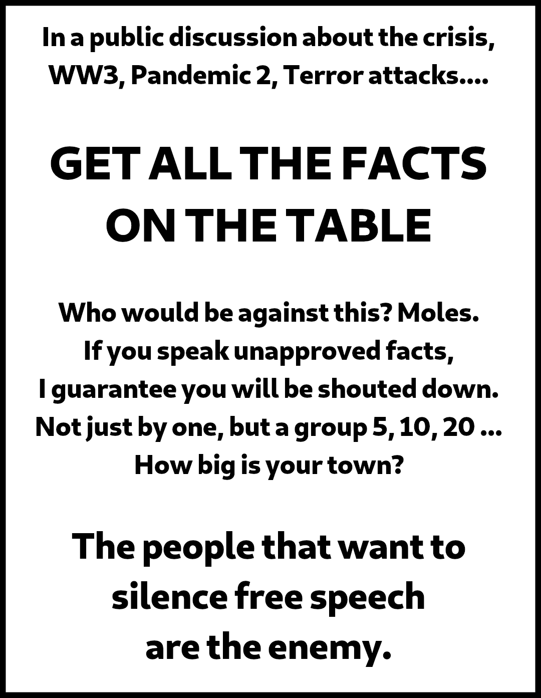 get all facts on the table