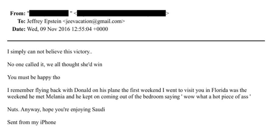 Epstein happy about Trump victory
